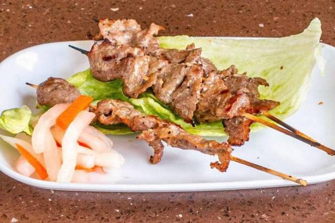 613 - Grilled Pork with Satay Sauce （串烧沙爹猪肉）